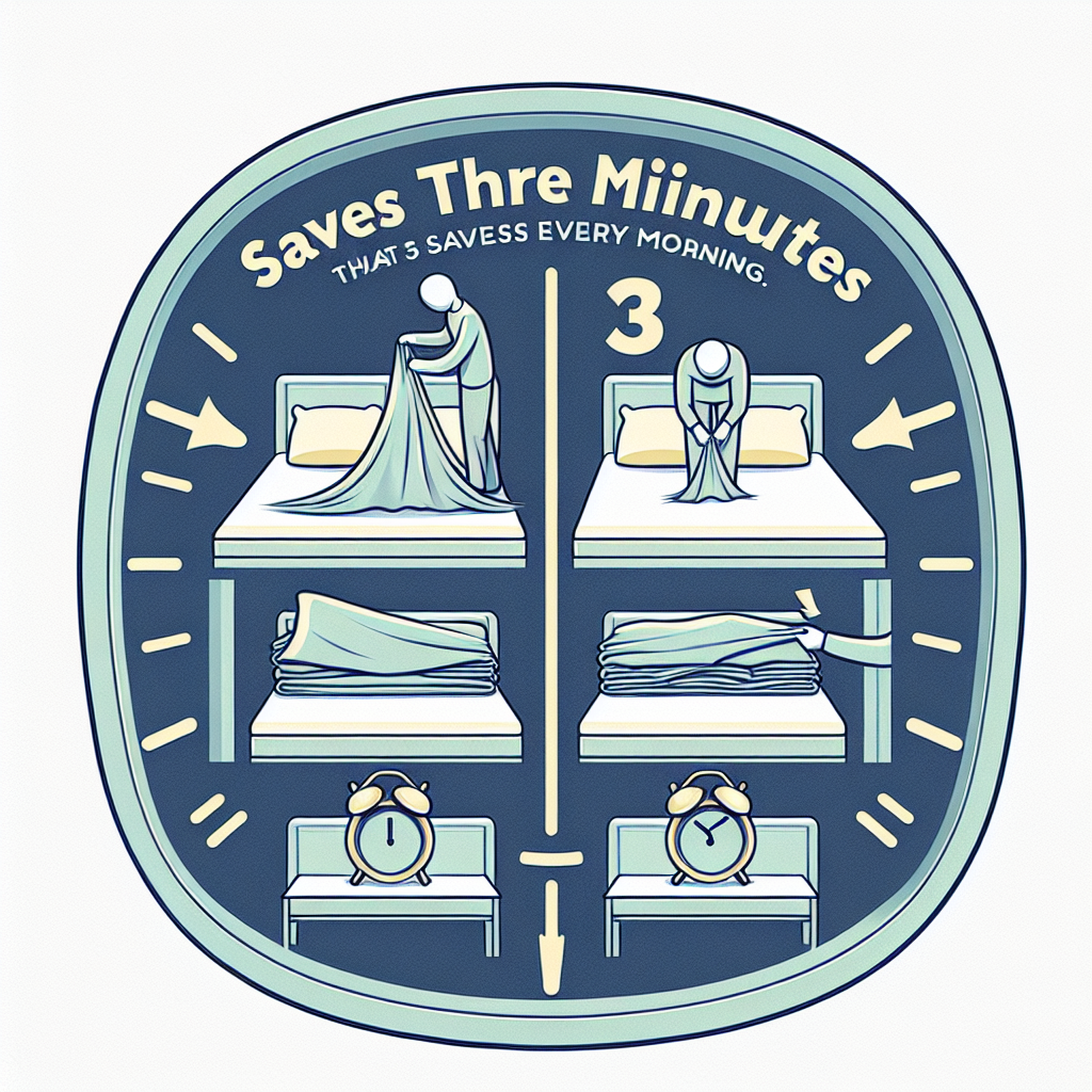 침대 시트 정리법, 아침마다 3분 아끼는 구조