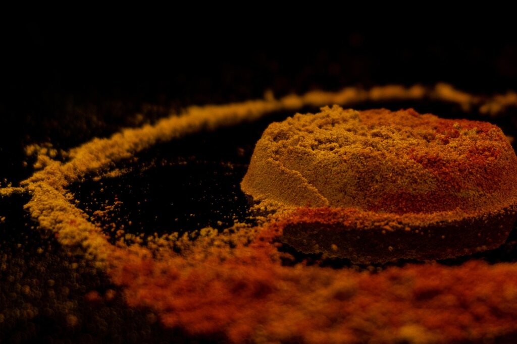 plastic container with curry stain close-up
