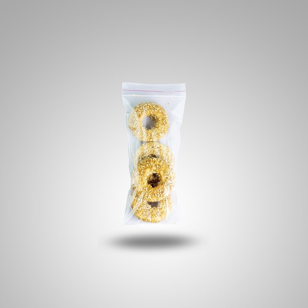 small ziplock bag with food scraps in freezer