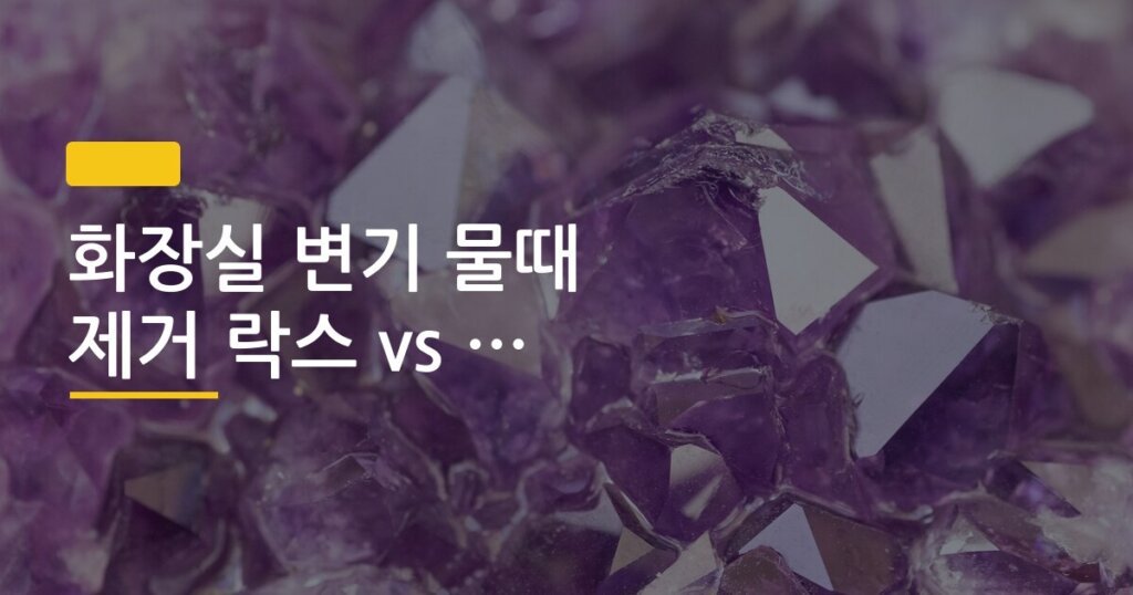 화장실 변기 물때 제거 락스 vs 구연산 비교