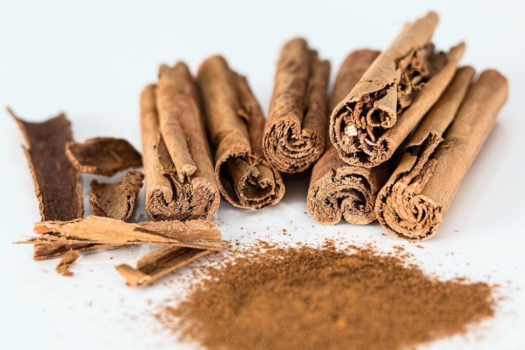 cinnamon powder line on kitchen windowsill