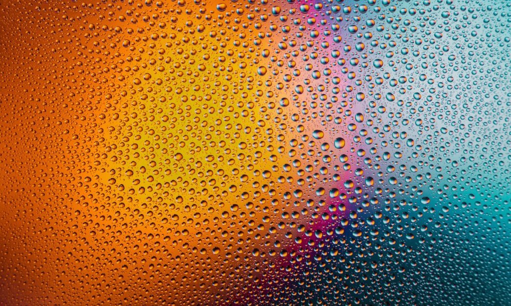 winter window condensation forming on glass surface