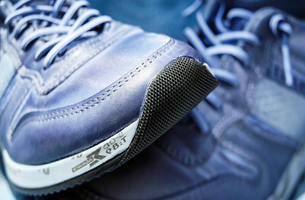 yellowed rubber sole sneakers oxidation close-up