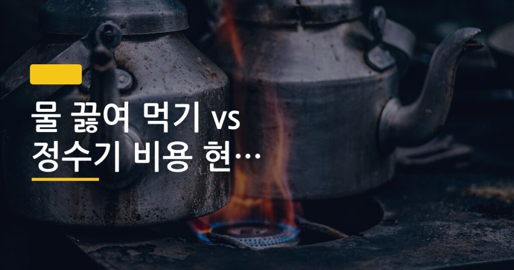 물 끓여 먹기 vs 정수기 비용 현실 비교 후기
