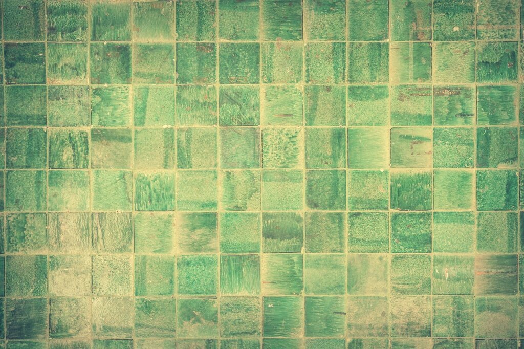 baking soda and percarbonate mixture applied on bathroom tile surface